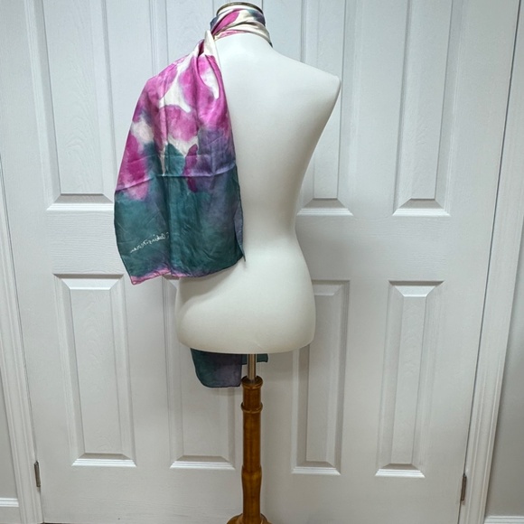 S Atkins-Moran Vintage Signed Handmade Dyed Scarf - Size 71" x 14" - In Bag. - Picture 5 of 10